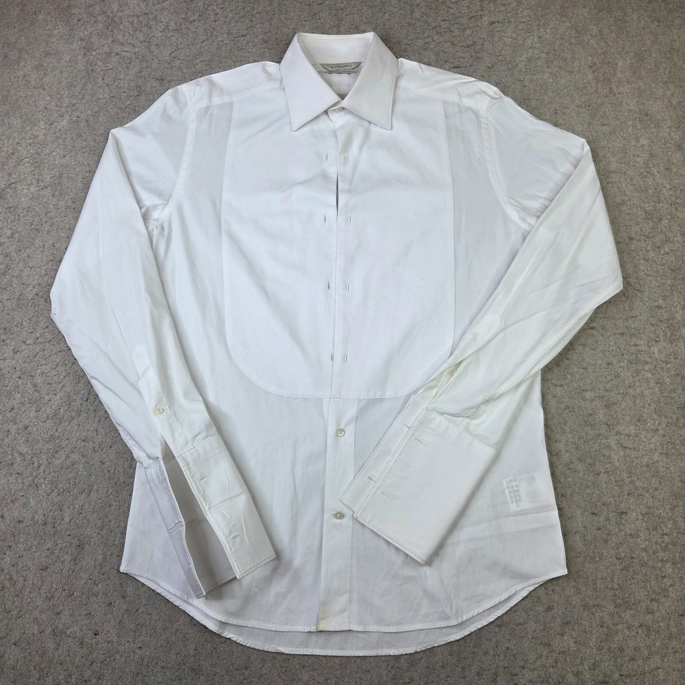 SUITSUPPLY Size M White Cotton Tuxedo Long Sleeve Shirt 39/15.5